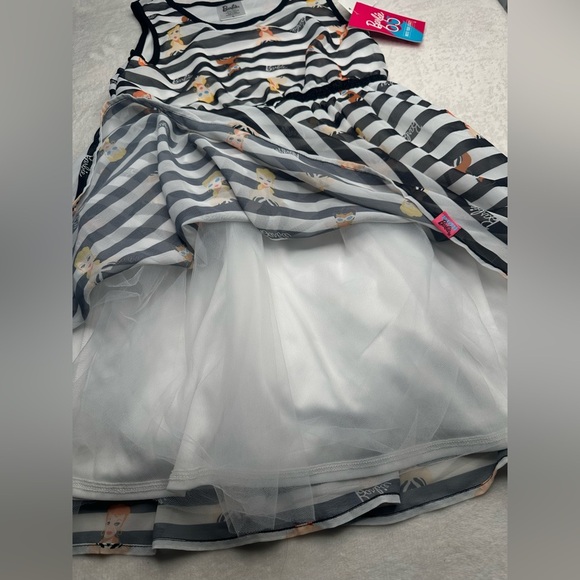 Girls' Barbie Character Dress White Black Kids Size Large (10/12) - Picture 9 of 15